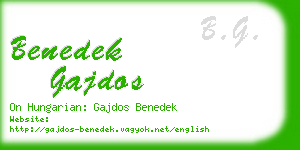 benedek gajdos business card